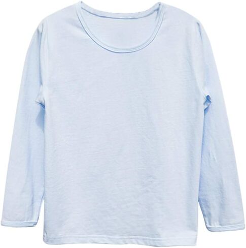 POBIDOBY Boys Girls Pajamas Set Cotton Little Kids Jammies Solid Long Sleeve T-Shirt and Pants in Kuwait