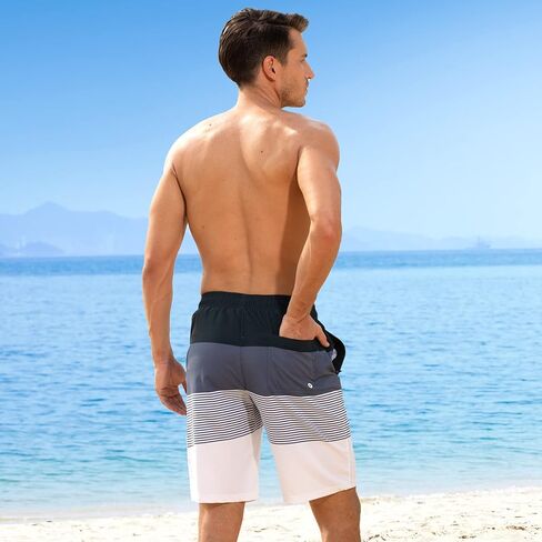 Arcweg Mens Swim Trunks with Compression Liner 2 in 1 9" Swimming Trunks Quick Dry Men's Swimwear for Surfing Summer Beach in Kuwait