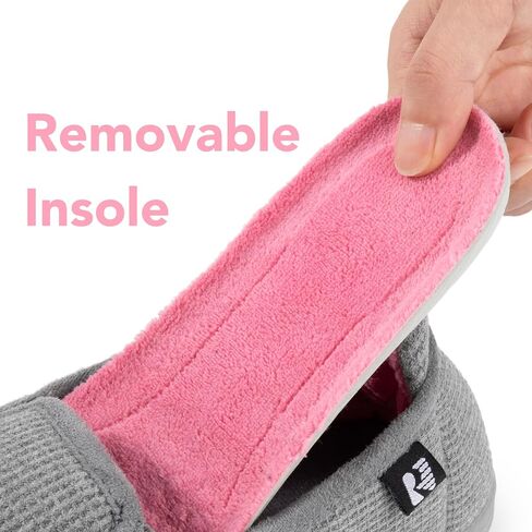 RockDove Women's Two-Tone Hoodback Slipper with Removable Insole | Indoor/Outdoor Sole, Non-Slip, Lightweight, Machine Washable, Stylish, Skin-Friendly, Breathable, Gift-Ready in Saudi Arabia