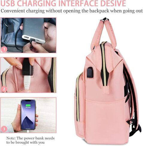 حقيبة ظهر Ytonet للكمبيوتر المحمول للنساء، حقيبة ظهر للسفر للكلية مع منفذ شحن USB تناسب كمبيوتر محمول مقاس 15.6 بوصة، حقيبة ظهر جامعية مقاومة للماء حقيبة حمل للمكتب/المعلم/العمل، رمادي in Kuwait