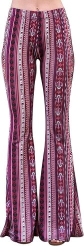 Daisy Del Sol High Waist Comfy Stretch Boho 70s Bell Bottom Fit to Flare Lounge Yoga Pants in Kuwait