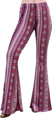 Daisy Del Sol High Waist Comfy Stretch Boho 70s Bell Bottom Fit to Flare Lounge Yoga Pants in Kuwait