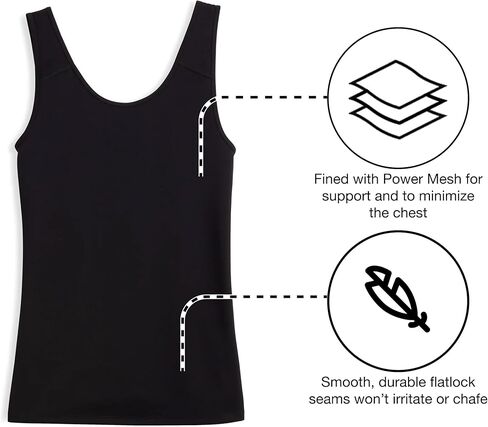 TomboyX Compression Tank Medium Support Top Smooth Flatlock Seams Full Coverage Athletic Top (XS-6X) in Saudi Arabia