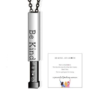 Be Kind of A B Necklace Hidden Message Necklace To Best Friends Sister Birthday Gifts Inspirational Sorority Gift for Women Stainless Steel Flexible Charm Necklace for Teen Girl Gifts Trendy Stuff 2024