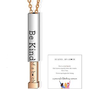Be Kind of A B Necklace Hidden Message Necklace To Best Friends Sister Birthday Gifts Inspirational Sorority Gift for Women Stainless Steel Flexible Charm Necklace for Teen Girl Gifts Trendy Stuff 2024