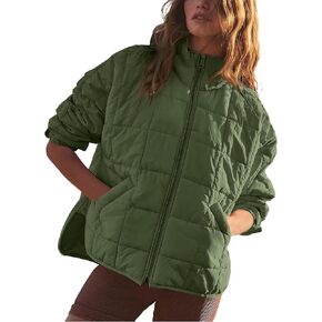 AMEBELLE Women’s Quilted Oversized Puffer Jacket Lightweight Zip Up Winter Warm Coat Outerwear with Pockets