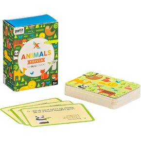 Petit Collage Animal Trivia Quiz Cards – Fun Card Game for Kids, Kids Trivia Game for Ages 5+ – Includes 50 Animal-Themed Quiz Cards – Perfect for Family Fun