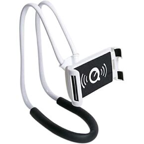Lazy Cell Phone Mount Hanging on Neck, Hsxxf 360 Rotating Neck Holder DIY Flexible Mount Stand Multiple Functions Flexible Lazy Bracket for Phone (Black)