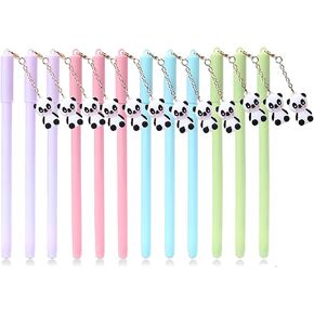 12Pcs/Bulk Novelty Cute Pens Kawaii Fancy Metal White Elephant Cool Ornament Pendant Gel Ink Pen, Funny Vintage Elegant Stationery Ballpen Back to School Office Writing Supply for Kids Men Women Girls