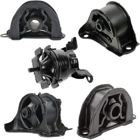 TRQ 5 Piece Engine & Transmission Motor Mount Kit Set Compatible with 1996-2000 Honda Civic SI L4 1.6L / 1998-2001 Honda CR-V with Manual Transmission