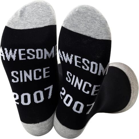 JXGZSO 17 Year Old Birthday Gift Legendary Since 2007 Socks Happy 17th Birthday Gifts Born In 2007 Gift 2007 Themed Gift in Saudi Arabia