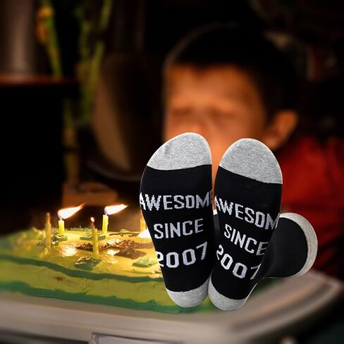 JXGZSO 17 Year Old Birthday Gift Legendary Since 2007 Socks Happy 17th Birthday Gifts Born In 2007 Gift 2007 Themed Gift in Saudi Arabia