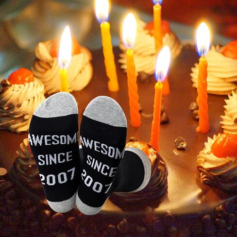 JXGZSO 17 Year Old Birthday Gift Legendary Since 2007 Socks Happy 17th Birthday Gifts Born In 2007 Gift 2007 Themed Gift in Saudi Arabia