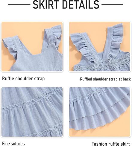 Hipea Toddler Baby Girls' Dresses Outfits Sleeveless Backless Colour Block Dress Kids Casual Beach Dresses in Saudi Arabia