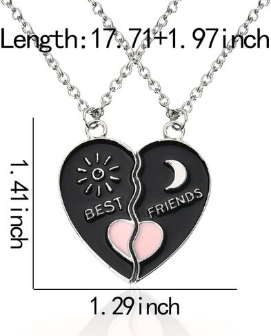 Best Friend Birthday Gifts for Frineds Friendship Necklace for Girls Matching Heart Necklaces for Sisters Besties in Saudi Arabia