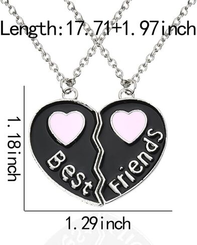 Best Friend Birthday Gifts for Frineds Friendship Necklace for Girls Matching Heart Necklaces for Sisters Besties in Saudi Arabia