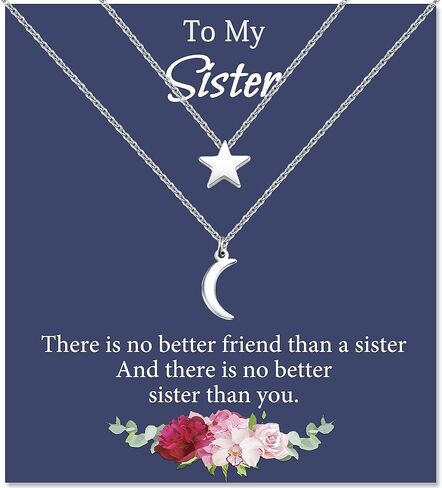 هدايا الأخت MANVEN من قلادة الأخت غير البيولوجية أفضل هدية عيد ميلاد لصديق للنساء والفتيات in Kuwait