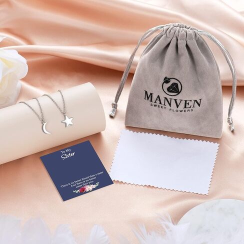 هدايا الأخت MANVEN من قلادة الأخت غير البيولوجية أفضل هدية عيد ميلاد لصديق للنساء والفتيات in Kuwait