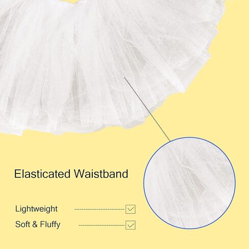 سينتوفاك تنورات قصيرة للنساء مرنة 6 طبقات تول توتو تنورة الكبار توتو التنانير هالوين تأثيري زي الجري in Kuwait