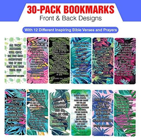 Popular Prayers and Bible Scriptures on Morning Prayers Bookmarks - 30 Pack in Saudi Arabia