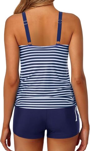 Yonique Womens Two Piece Tankini Swimsuits with Shorts Athletic Bathing Suits Slimming Swimwear in Saudi Arabia