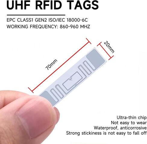 100 قطعة من ملصقات YANZEO RFID UHF 860-960MHZ مع شريحة KM4Q للسوبر ماركت والمكتبة والمستندات والمستودعات والإدارة in Kuwait