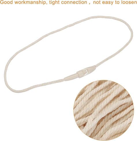 MECCANIXITY Polyester Rope Hang Tag String Snap Lock Pins Loop Price Tag Fastener,Plastic Tags Ties,190mm/7.48 Inch Length,1mm/0.04 Inch Dia,Pack of 200,Beige in Saudi Arabia