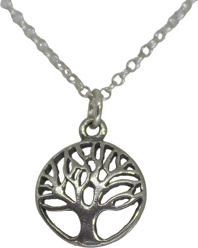 Sterling silver 925 tree of life pendant necklace, Family tree necklace, Silver tree pendant necklace (Disk) in Saudi Arabia