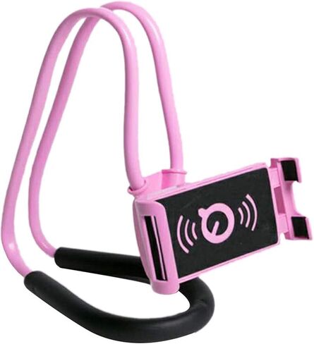 Lazy Cell Phone Mount Hanging on Neck, Hsxxf 360 Rotating Neck Holder DIY Flexible Mount Stand Multiple Functions Flexible Lazy Bracket for Phone (Black) in Saudi Arabia