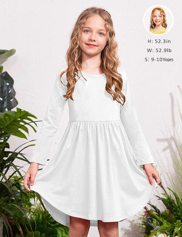 فستان Arshiner Girl بأكمام طويلة على شكل حرف A متزلج كاجوال in Kuwait