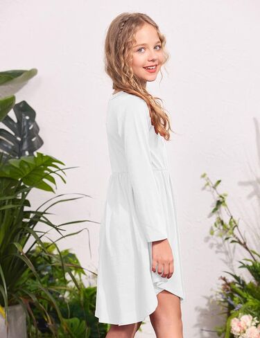 فستان Arshiner Girl بأكمام طويلة على شكل حرف A متزلج كاجوال in Kuwait