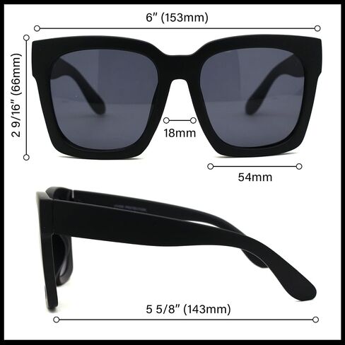 Womens Boyfriend Style XXL Oversize Horned Rim Thick Plastic Sunglasses in Saudi Arabia