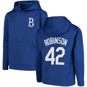 Outerstuff Jackie Robinson Brooklyn Dodgers #42 Youth Size Player Name & Number Pullover Fleece Hoodie