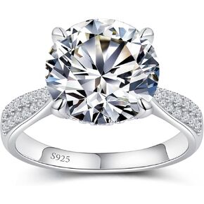 Moissanite Engagement Rings for Women,Women's Engagement Promise Rings 925 Sterling Silver with 18K Yellow/White Gold Plated,D Color VVS1 Wedding Band Moissanite Ring 0.5/1/1.5/2/3/4CT
