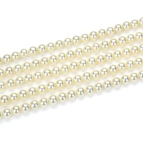 Adabele 1 Strand AAA Grade Natural 4mm Small Shell Pearl Beads Freshwater Mother of Pearl Nacre Loose Round Beads 15 inch (Cream White) for Jewelry Making SP4-2