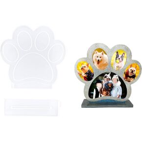 Dog Paw Shape Photo Frame Resin Mold, Silicone Picture Photo Frame Mold for Epoxy Resin Casting, Silicone Decor Resin Mold for Home Table Decoration
