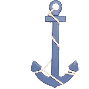 Deco 79 38712 Wood Anchor Nautical Maritime Decor, Wall Art 15" x 1" x 28", White