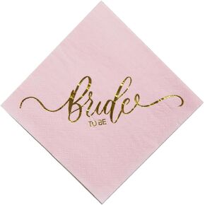 Bride to Be Pink Rose gold Napkins, Bridal Shower Bachelorette Wedding Engagement Party Decorations Supplies, 2 Ply, 50 count in Saudi Arabia