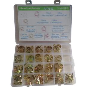 80 PCS 6/7/10/11/12/14/16/17mm Spring Clips Fuel Line Hose Clips Water Pipe Air Tube Silicone Vacuum Hose Clamp Fastener in Kuwait