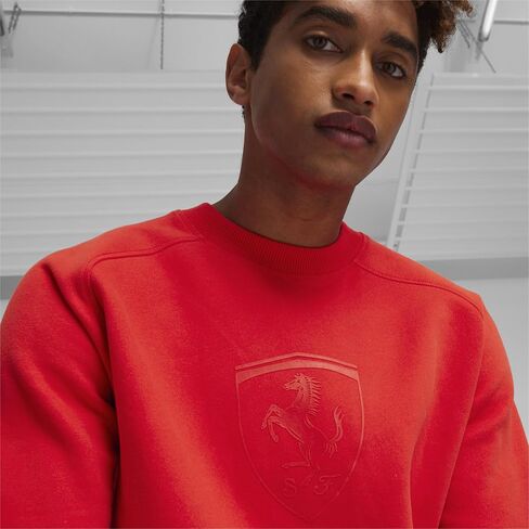 PUMA Men's Standard Scuderia Ferrari Race Big Shield Crew Sweatshirt, Red-SS24 in Saudi Arabia