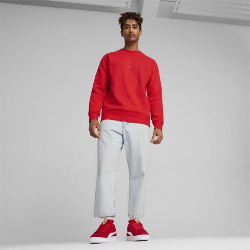 PUMA Men's Standard Scuderia Ferrari Race Big Shield Crew Sweatshirt, Red-SS24 in Saudi Arabia