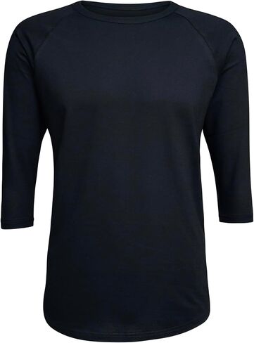 تي شيرت ILTEX Raglan بأكمام 3/4 جيرسي بيسبول رياضي للجنسين (30+ لون) in Kuwait