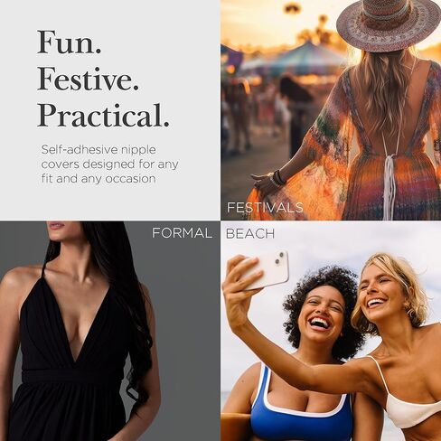 غطاء حلمة من القماش ذاتي اللصق مقاوم للماء للنساء من Nippies - قلب أو صليب in Kuwait