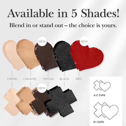 غطاء حلمة من القماش ذاتي اللصق مقاوم للماء للنساء من Nippies - قلب أو صليب in Kuwait