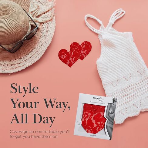 غطاء حلمة من القماش ذاتي اللصق مقاوم للماء للنساء من Nippies - قلب أو صليب in Kuwait