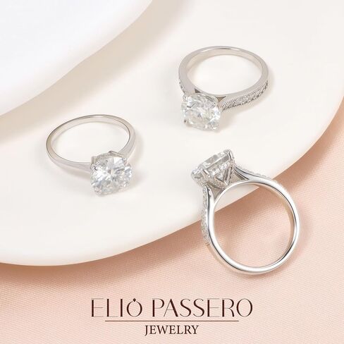 Moissanite Engagement Rings for Women,Women's Engagement Promise Rings 925 Sterling Silver with 18K Yellow/White Gold Plated,D Color VVS1 Wedding Band Moissanite Ring 0.5/1/1.5/2/3/4CT in Saudi Arabia