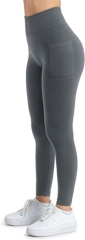 A AGROSTE Women Seamless Workout Leggings with Pockets Scrunch Butt Lifting Gym Leggings High Waisted Yoga Pants in Kuwait