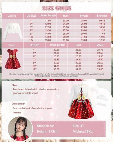 Topophilia Girls A-line Wedding Party Dresses-Kids Princess Dress with White Faux Fur Jacket for Christmas,Birthday,Holiday in Saudi Arabia