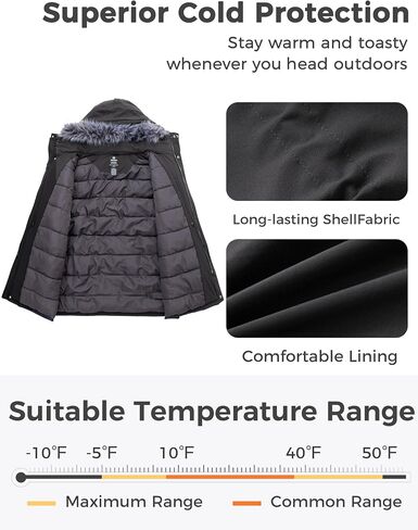 Wantdo Men's Big and Tall Winter Coat Warm Long Puffer Jacket Thickened Snow Parka Outerwear with Removable Fur Hood in Saudi Arabia