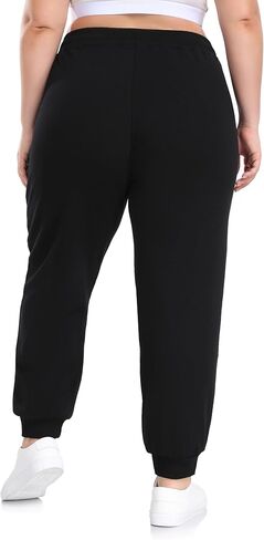 ZERDOCEAN Women's Plus Size Fleece Lined Sweatpants Casual Workout Athletic Joggers Zipper Pockets in Kuwait
